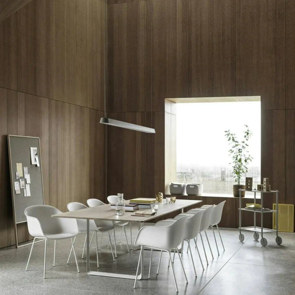 Muuto Matbord Och Barbord-70/70 Bord 108x295 cm, Massiv Rökt Ek / Vit