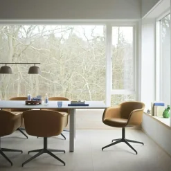 Muuto Matbord Och Barbord-70/70 Bord 108x295 cm, Massiv Rökt Ek / Vit