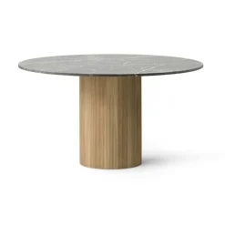 494 Cabin Bord Ø130 cm, Grå Marmor / Mörk Ek