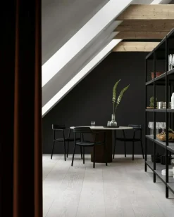 494 Cabin Bord Ø130 cm, Grå Marmor / Mörk Ek