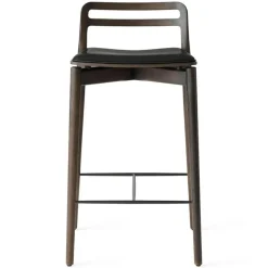 Vipp Barstolar & Barpallar-484 Cabin Counter Stol, Mörk Ek / Svart Läder