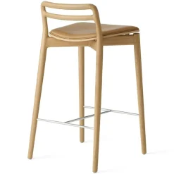 Vipp Barstolar & Barpallar-484 Cabin Counter Stol, Mörk Ek / Svart Läder