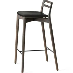Vipp Barstolar & Barpallar-484 Cabin Counter Stol, Mörk Ek / Svart Läder