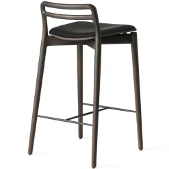 Vipp Barstolar & Barpallar-484 Cabin Counter Stol, Mörk Ek / Svart Läder