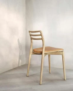 481 Cabin Stol Läder, Ljus Ek / Sand