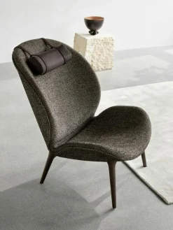 Vipp Fåtöljer-468 Nackkudde Till Lodge Loungestol, Mörkbrunt Läder