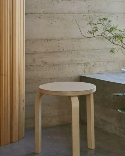 60 Pall, Björk / Vit Laminat