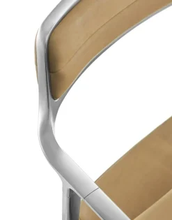 Vipp Skrivbordsstolar & Kontorsstolar-452 Snurrstol Med Fötter, Polerat Aluminium / Svart Läder