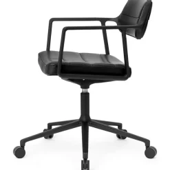 Vipp Skrivbordsstolar & Kontorsstolar-453+ Snurrstol Med Hjul, Polerad Aluminium / Bosco Green Läder