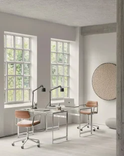 Vipp Skrivbordsstolar & Kontorsstolar-453+ Snurrstol Med Hjul, Polerad Aluminium / Bosco Green Läder