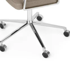 Vipp Skrivbordsstolar & Kontorsstolar-453+ Snurrstol Med Hjul, Polerad Aluminium / Bosco Green Läder