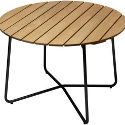 Grythyttan stålmöbler Trädgårdsbord-9A Bord Ø100 cm, Oljad Ek / Svart