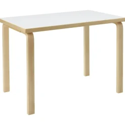 Barn Artek Barnbord-Aalto 80B Barnbord Rektangulär 60x100 cm, Svart Linoleum