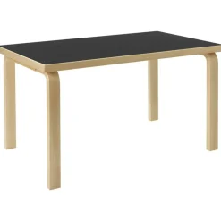 Aalto 80B Bord Rektangulär 60x100 cm, Svart Linoleum