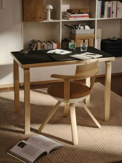 Aalto 80B Bord Rektangulär 60x100 cm, Svart Linoleum