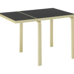 Artek Matbord Och Barbord-Aalto DL81C Bord Förlängningsbar, Svart