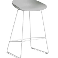 HAY Barstolar & Barpallar-AAS 38 2.0 Barstol 65 cm, Rostfritt Stål Vit / Svart