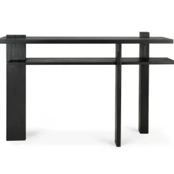 Abstract Sidobord Teak, Svartbetsad