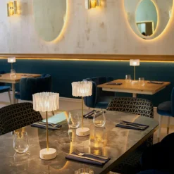 SLAMP Portabla Lampor|Portabla Lampor-Accordéon Battery Borda Portabel, Vit / Prisma