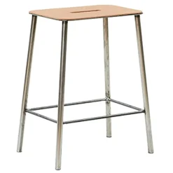 Adam Stool Barstol 76 cm, Läder/Stål