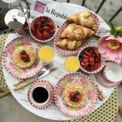 Piccola Home Kaffekoppar-Amalfi Cappuccinokopp Med Fat, Grön