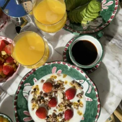 Piccola Home Kaffekoppar-Amalfi Cappuccinokopp Med Fat, Grön