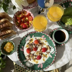 Piccola Home Kaffekoppar-Amalfi Cappuccinokopp Med Fat, Grön
