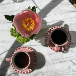 Piccola Home Kaffekoppar-Amalfi Cappuccinokopp Med Fat, Grön