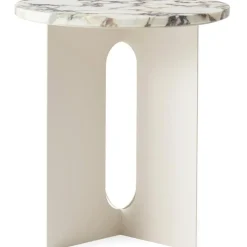 Androgyne Sidobord, Ivory / Vit Marmor