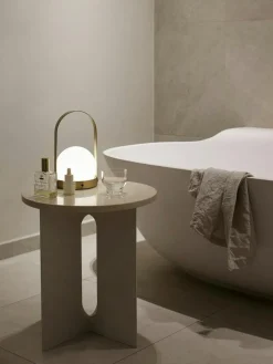 Androgyne Sidobord, Ivory / Vit Marmor