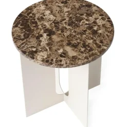 Androgyne Sidobord, Ivory / Vit Marmor