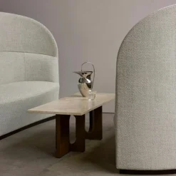 Audo Copenhagen Soffbord-Androgyne Soffbord, Mörkbetsad Ek / Calacatta Viola