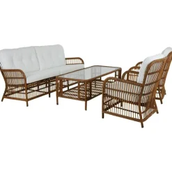 Anemon Loungeset 5 Sittplatser, Natur/Vit