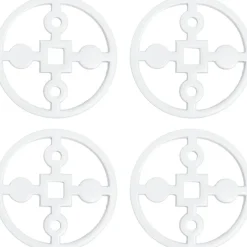 Hilke Collection Bordstabletter & Glasunderlägg-Anima Gemella Glasunderlägg Ø10 cm 4-pack, Vit