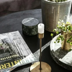 Anit Ljusstake 20 cm, Antik Mässing