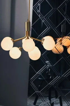 Apiales 9 Ljuskrona, Mässing / Opal