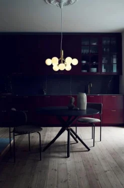 Apiales 9 Ljuskrona, Mässing / Opal