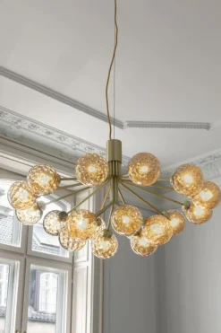 Apiales 18 Ljuskrona, Satin Black / Rökt