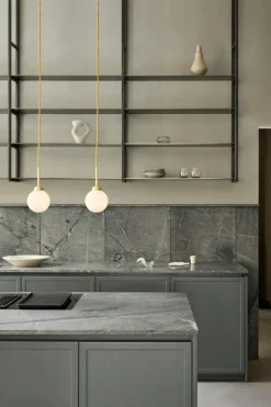 Apiales 1 Pendel 120 mm, Mässing / Opal