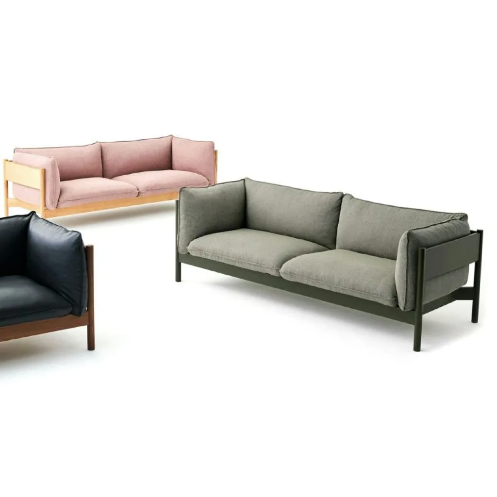 HAY 3-Sitssoffor-Arbour 3-Sitssoffa, Hårdvaxoljad Ek / Re-Wool 198