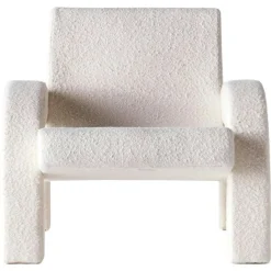 Dusty Deco Fåtöljer-Arco Loungefåtölj, Bouclé Vit