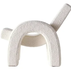 Dusty Deco Fåtöljer-Arco Loungefåtölj, Bouclé Vit