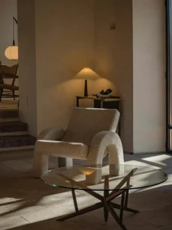 Dusty Deco Fåtöljer-Arco Loungefåtölj, Bouclé Vit