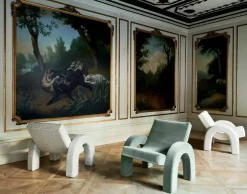 Dusty Deco Fåtöljer-Arco Loungefåtölj, Bouclé Vit