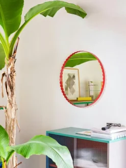 HAY Väggspeglar-Arcs Spegel L 72x133 cm, Vinröd