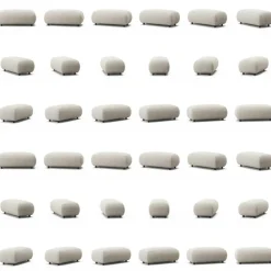 Atelier Fotpall 113 cm Micro Chenille, Sandshell Beige