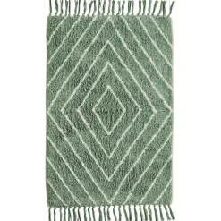 Madam Stoltz Badrumsmattor-Badrumsmatta 60x90 cm, Dusty Green/Off-white