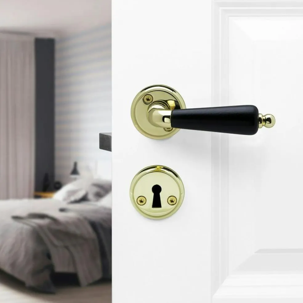 Balder Dörrhandtag, Mässing/Svart