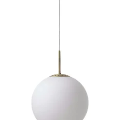 Ball Glass Pendel 25 cm, Opalvit