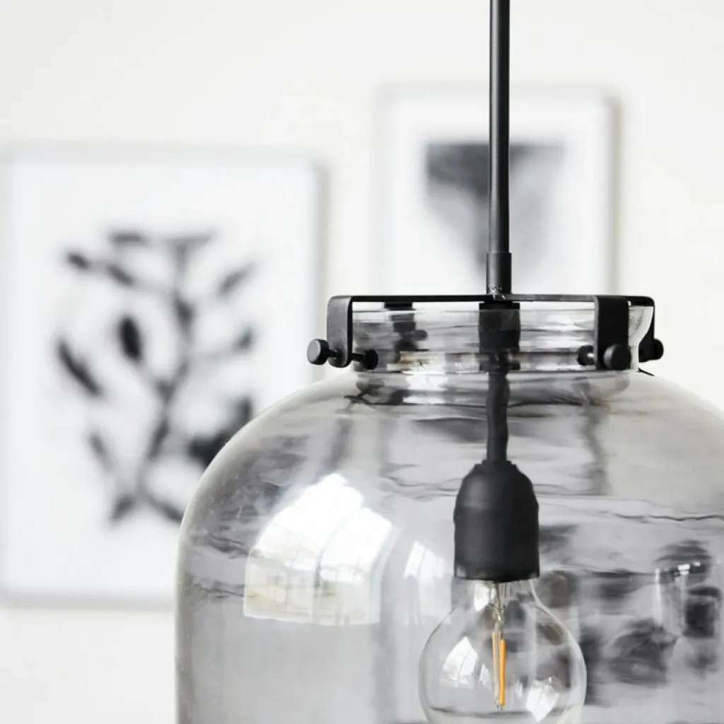 House Doctor Pendellampor-Ball-Jar Pendel 30 cm, Rök